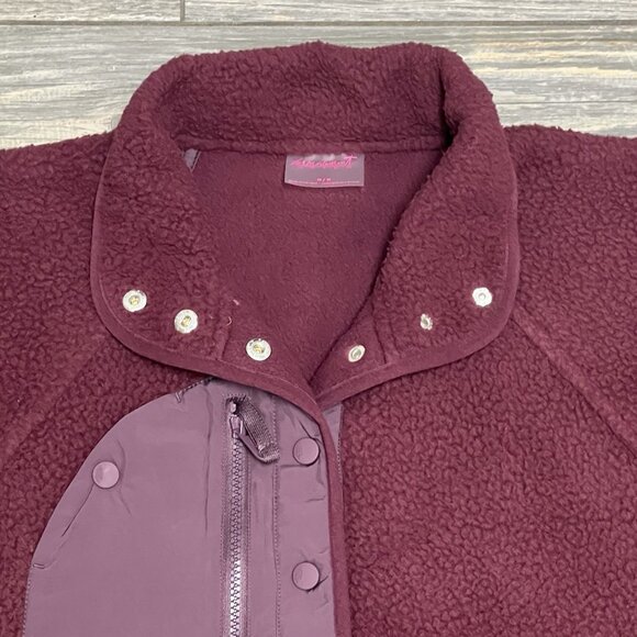 NWT Free People Movement x Hatch Hit The Slopes Fleece Jacket XS Deep Maroon - Picture 9 of 15